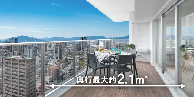 奥行き最大約2.15m